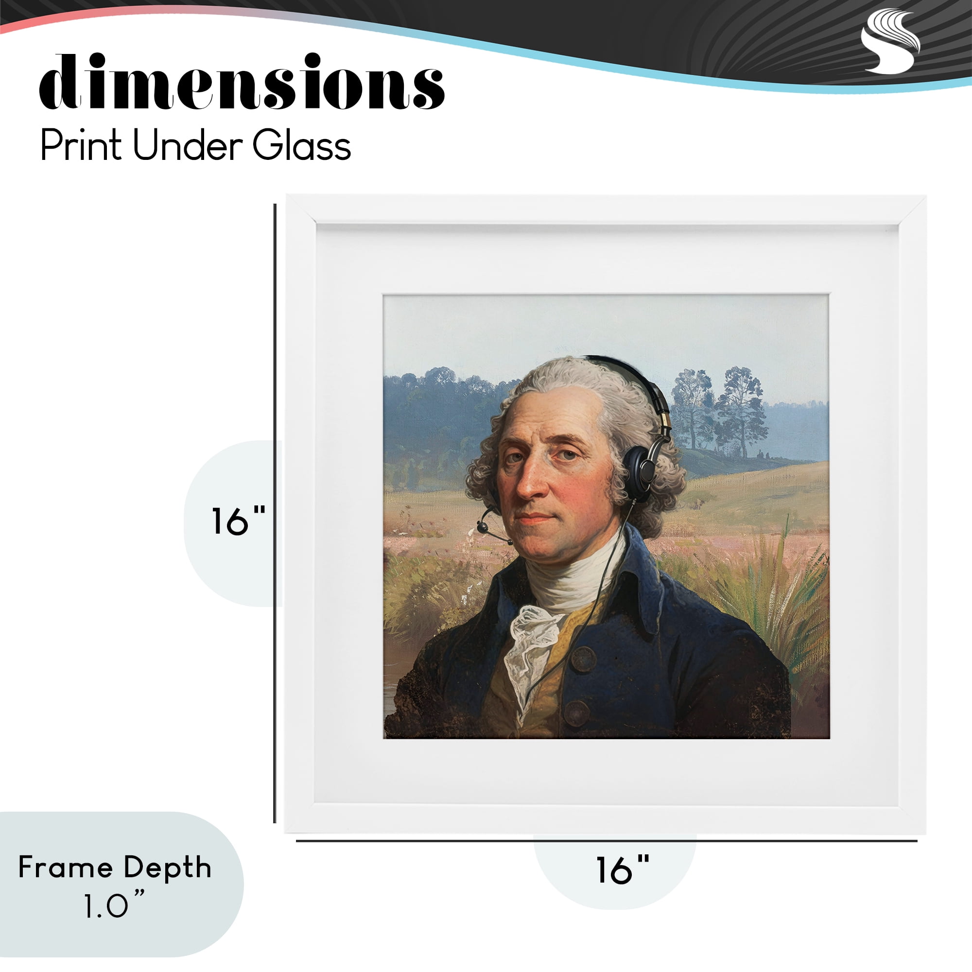 Stupell Industries Classical Gentleman with Headset White Framed Print Under Glass, design by CAD Designs
