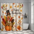 Bathroom Shower Curtain Happy Thanksgiving Turkey Waterproof Shower ...