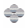 thumbnail image 7 of 15 Inch Round Placemats Set of 4, Blue Brown Stripes Non Slip Heat Insulation PP Table Mats, Abstract Geometric Spring Flowers Country Washable Place Mats for Kitchen Dining Party Table Decor, 7 of 7