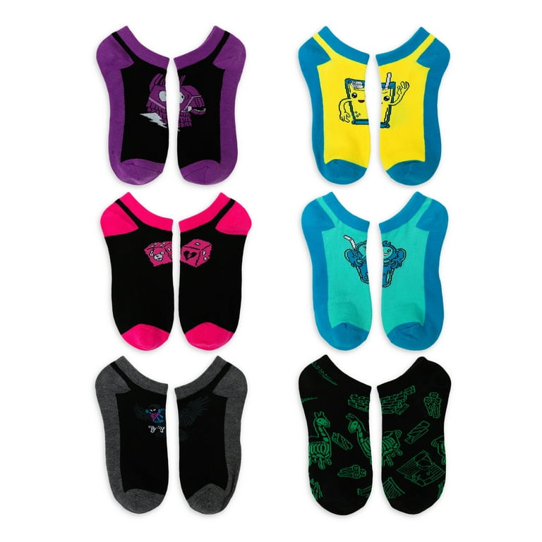 Fortnite Boys Socks 6 Pack No Show Style Sizes S L