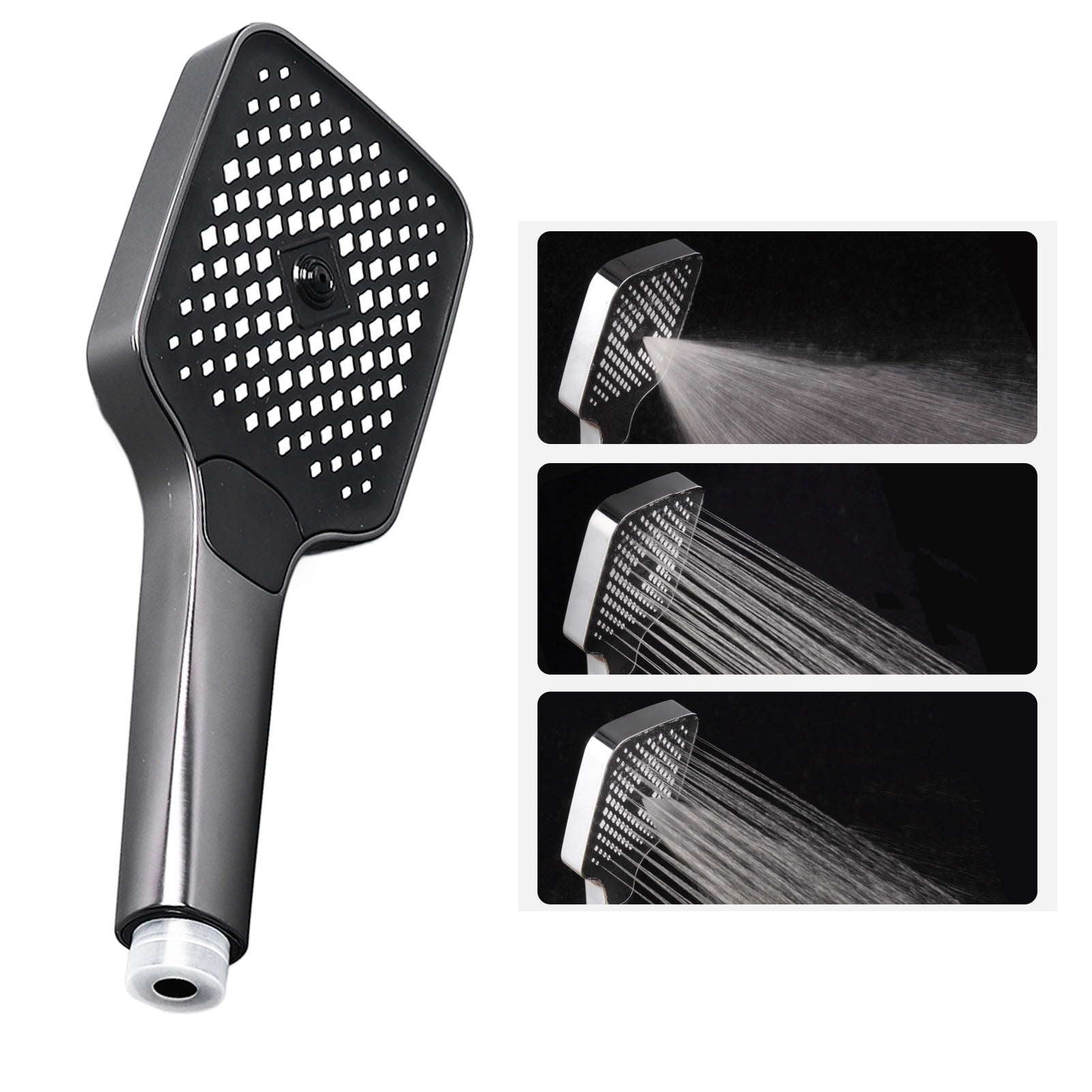 BIMZUC Dual Square Shower Head Combo High Pressure Rain Showerhead with Handheld Spray Electroplating Gray (12.2 inches / 31 cm)