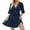 Navy, variant on Women's Vacation Beach Cover Up, Solid Color See Through Bikini Cover with Ruffled Hem and Adjustable Drawstring, Sheer Sun Protection Shirt for Resort Wear Black A