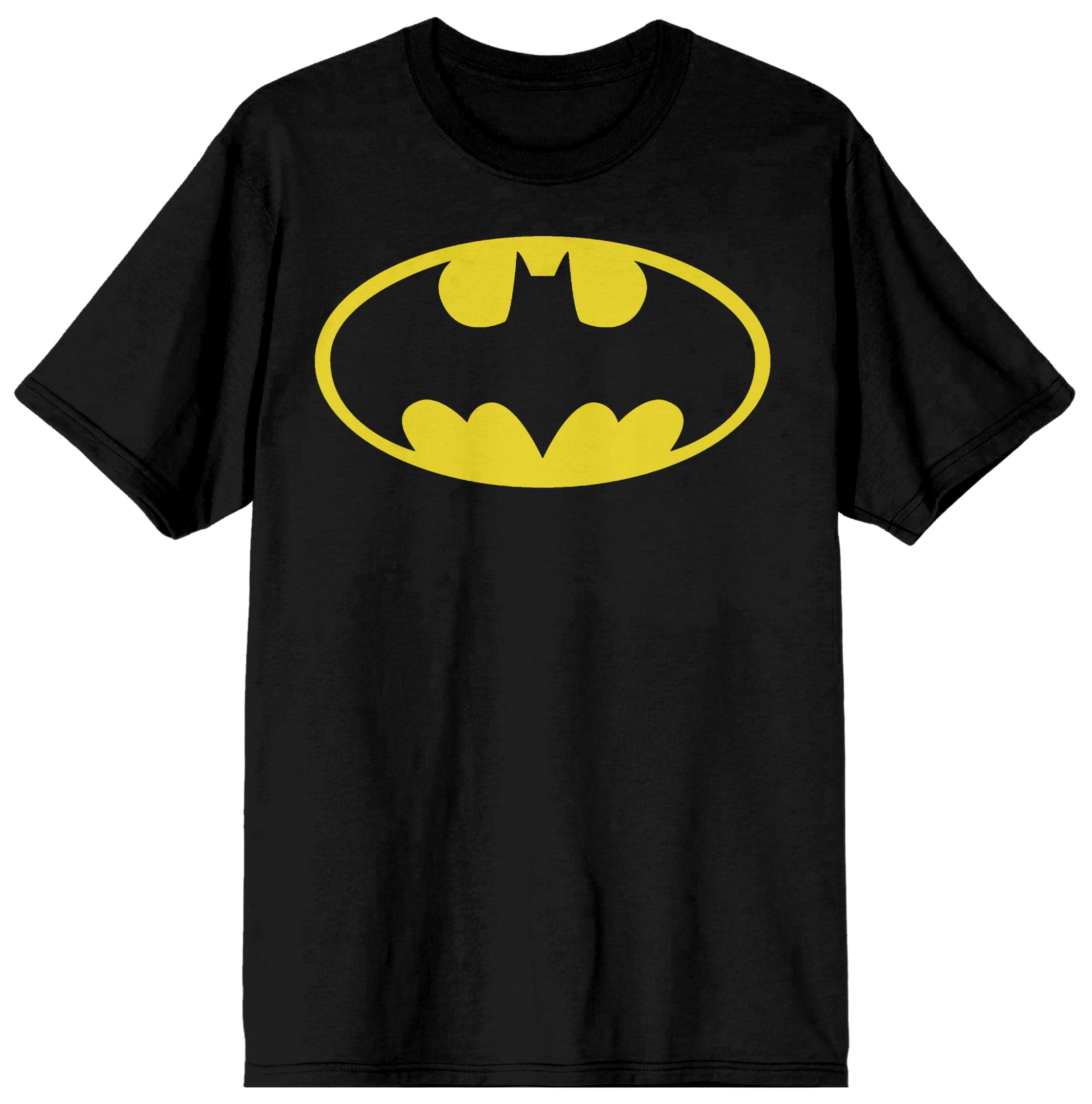Yellow Batman Logo Men's Black T-shirt-Medium 