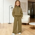 thumbnail image 2 of Ticikt Girls Sweatsuits Jogging Sweatpants and Half Zip Sweatshirts 2 Piece Matching Sweat Sets,Color:Coffee, 2 of 4