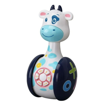 

Julam Musical Tumbler Wobbler Toy - Cute Animal Music Infant Toy - Fun Educational Toy 5 Play Modes Interactive Learning Development Creative Wobbler Toy for Toddlers Kids