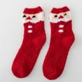 thumbnail image 1 of Chaussettes Rouges pour Femmes, Chaussettes de Sommeil en Peluche pour Aînés, Chaussettes en Velours Corail pour la Maison, Chaussettes de Noël, 1 of 3