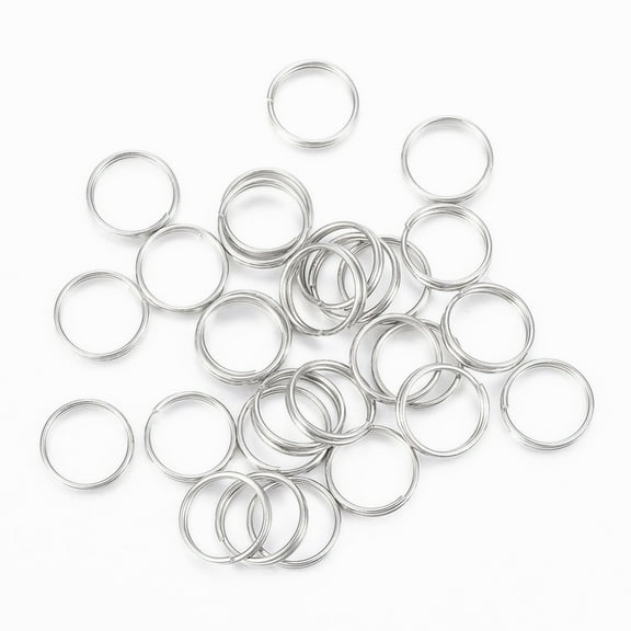 Tarnish Resistant 304 Stainless Steel Split Rings Double Loops Jump RingsJump Rings Stainless Steel Color 8x1mm about 7mm inner diameter