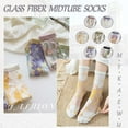 thumbnail image 7 of CAILDANL Womens Floral Sheer Socks Summer Thin Mesh Ankle Transparent Crystal Glass Silk Socks Cottagecore Elastic See Through Sock, 7 of 7