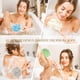thumbnail image 4 of Xiao Hua Limpiador de espalda con mango para ducha, red de lufa de malla de nailon para ducha, cepillo de esponja de ducha con mango largo, 2 cepillos de esponja de ducha con mango largo, verde, 4 of 5