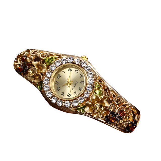 Sfonq Price Drop Watches for Women Women Wrist Watches Ladies Flower Bracelet Analog Quartz Wrist Watch Woman Gift Birthday Gift Mothers Day Gifts Fashion Ladies Watches,Yellow Buy 2 Save 10%