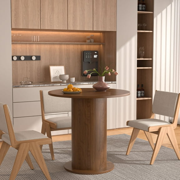 Round Dining Table for 4, Wood Dining Table, Round Kitchen Table for Dining Room Kitchen
