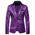 thumbnail image 4 of XFLWAM Mens Tails Slim Fit Tailcoat Sequin Dress Coat Swallowtail Dinner Party Wedding Blazer Suit Jacket Purple L, 4 of 5