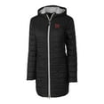 thumbnail image 2 of Women's Cutter & Buck Black Morehouse Maroon Tigers Rainier Primaloft Eco Hooded Long Coat, 2 of 3