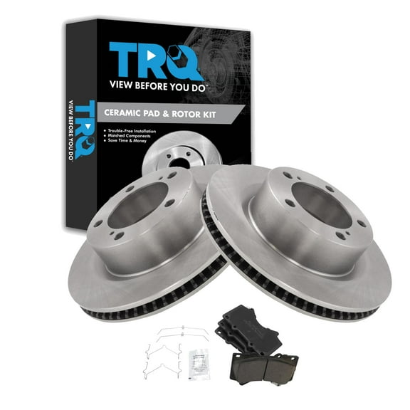 TRQ Front Brake Pad & Rotor Kit Brake Pads Brake Rotor Ceramic Fits Select 2008-2015 Lexus LX570 2008-2020 Toyota Land Cruiser