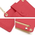 thumbnail image 3 of Mobile phone messenger bag PU wallet shoulder bag wallet with credit card slot-red, 3 of 5