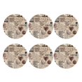thumbnail image 2 of Disketp Abstract Coffee Pattern With Letters Funny Coasters,6 Pcs Leather Coasters With Holder, Perfect Housewarming Hostess Gifts,Protect Furniture From Water Marks Scratch And Damage, 2 of 9