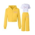 thumbnail image 6 of yuCgh Girls' 3-Piece Set Base Layer & Jacket Outfit, Layered Winter Wear, Thermal Top, Pants, and Lightweight Jacket, Warm and Cozy for Cold Weather Activities,Yellow 10Y, 6 of 6