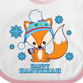 thumbnail image 4 of Inktastic Happy Hanukkah with Fox and Snowflakes Boys or Girls Baby Bib, 4 of 4