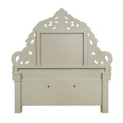 Acme Sorina Eastern King Bed Synthetic Leather & Antique Gold