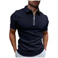 thumbnail image 1 of Summer Men's Sports Short Sleeve Golf Youth Men's Zipper Casual Top 5XL, 1 of 5
