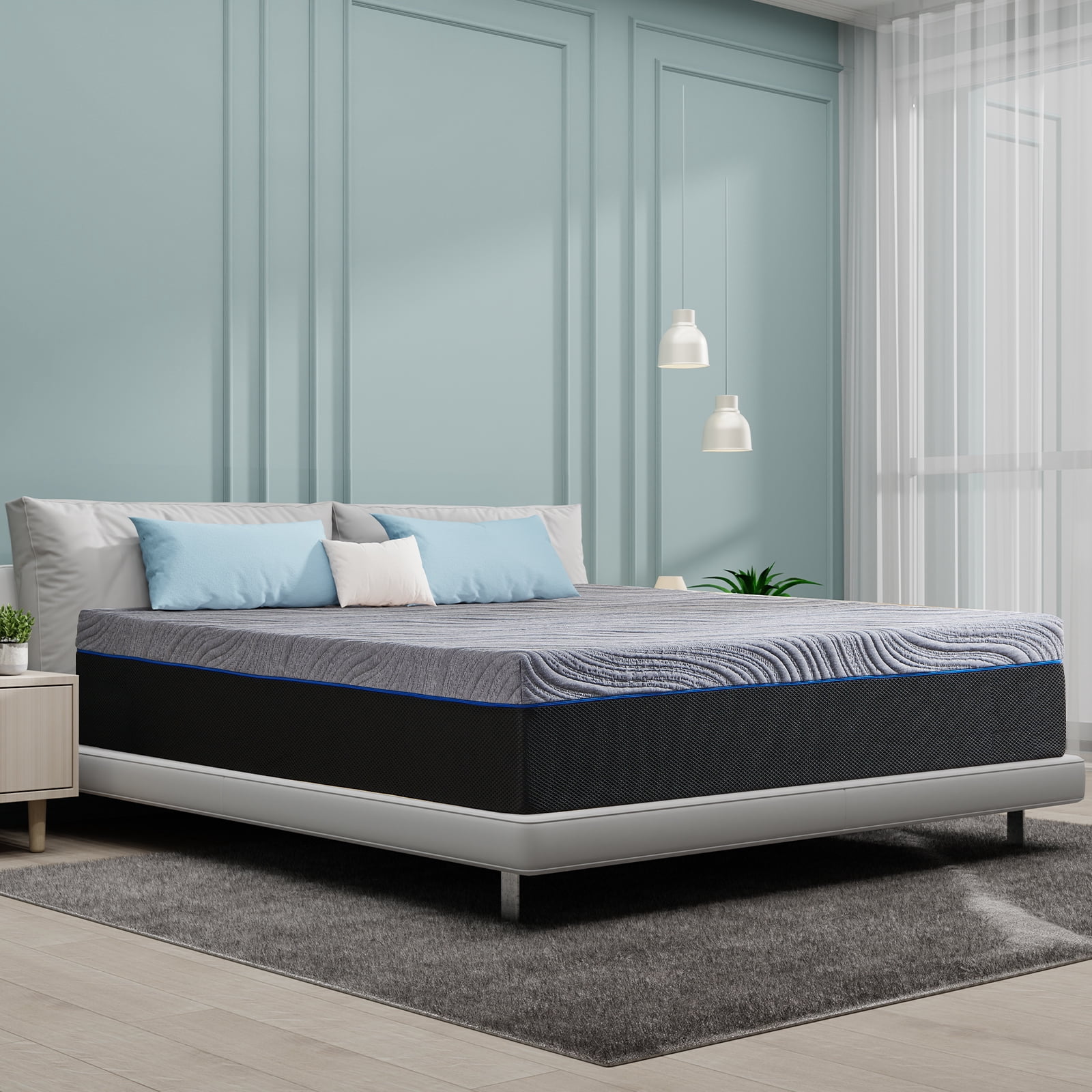 King Size Mattress, 12'' Medium Gel Memory Foam Mattress in a Box, Breathable & Comfortable, Adult