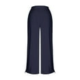 thumbnail image 4 of Straight Wide Leg Pants for Women Solid Color Womens Fall Fahsion Trousers High Waisted Flat Front Casual Pants with Side Pockets Yoga Workout Daily Outfit Plus Size, 4 of 7