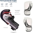 thumbnail image 5 of Kit de Máquina de Boxeo Musical y Guantes de Boxeo 14 Oz Bluelander con Protector Bucal, Blanco con Negro, 5 of 5