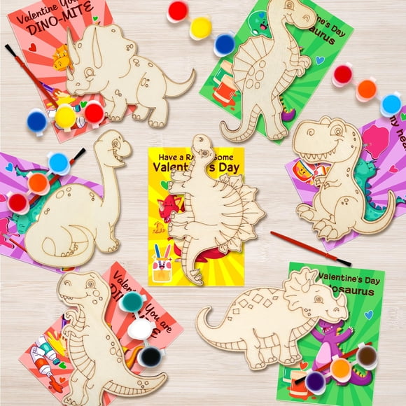 Set de Manualidades Ximoeo Dinosaurios en Madera para Niños, 26 Piezas
