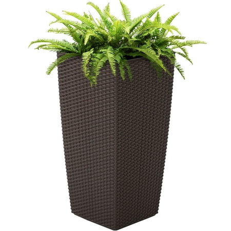 Best Choice Products Self Watering Wicker Planter w/ Water Level (Best Self Levelling Compound)