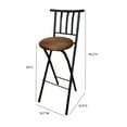 Mainstays Indoor Metal Folding Stool with Slat Back and Microfiber Seat