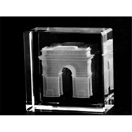 Asfour Crystal 1162-50-120 2 L x 2 H x 1 W in. Crystal Laser-Engraved Arc du Triomphe Monuments Laser-Cut