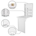 thumbnail image 4 of Giantex Wall Mounted Desk, Floating Desk, Folding Wooden Convertible Writing Desk w/Storage Area for Space Saving, White, 4 of 6