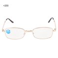 thumbnail image 3 of Anteojos de lectura antifatiga con bloqueador de luz azul para hombres y mujeres +2,00 Anteojos de presbicia plegables con marco dorado, 3 of 8