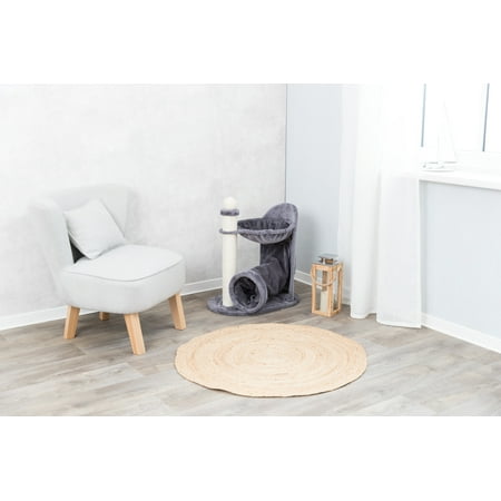 UPC: 4011905445502 | TRIXIE Baza Gandia Jute & Plush 2-Level 26.8 Cat Tree with Scratching Post & Hammock Gray