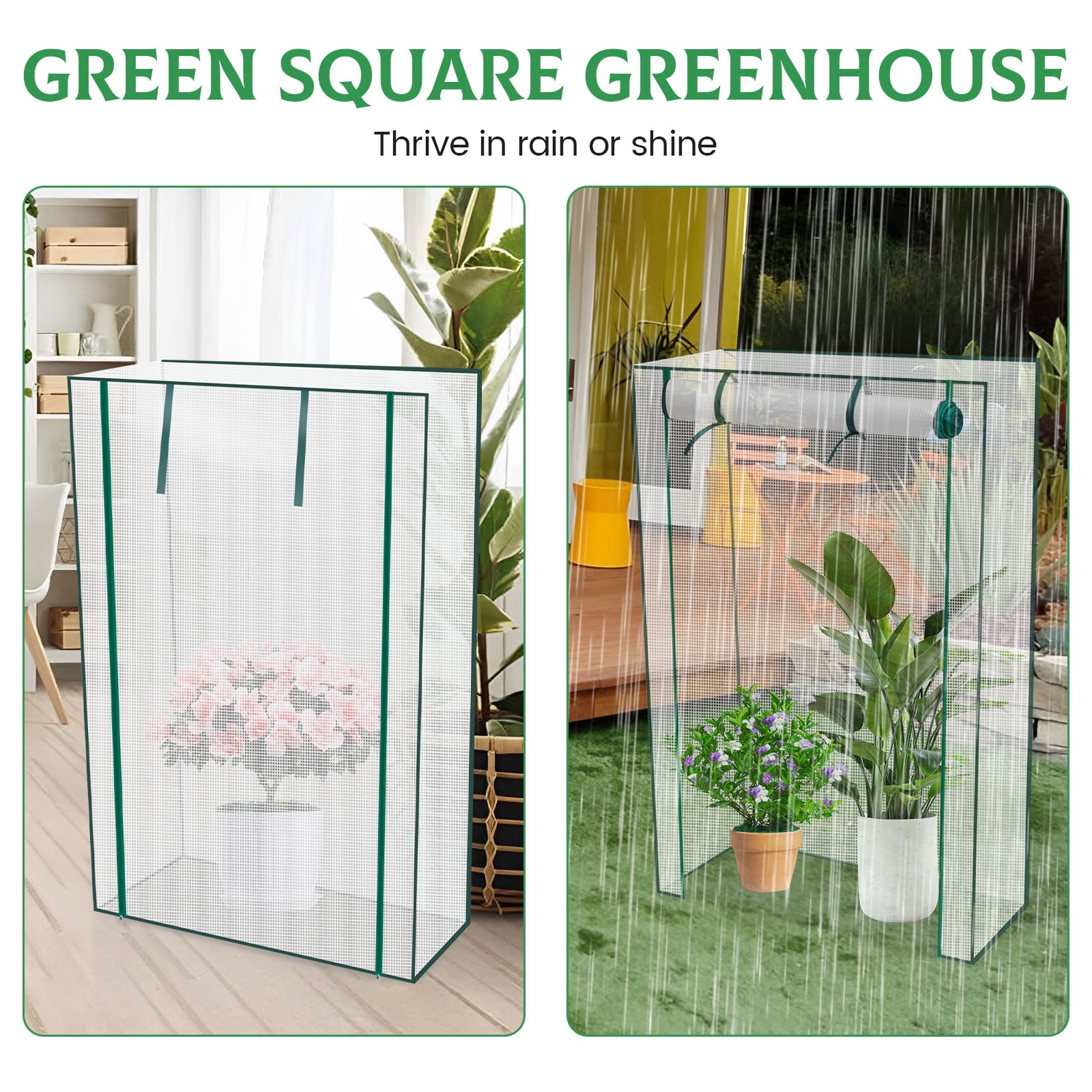 AEVXKHI Mini Greenhouse Clear PVC Greenhouse Innovative Square Small Greenhouse Cover, Plant Greenhouse for Garden Yard Indoor Outdoor Use
