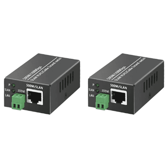 2Pcs Ethernet IP Extender over Coax HD Network Kit EoC Coaxial Cable Transmission Extender for Security CCTV Cameras(A)