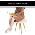 thumbnail image 4 of Adeco  Round Velvet Ottoman Foot Rest Stool White, 4 of 7