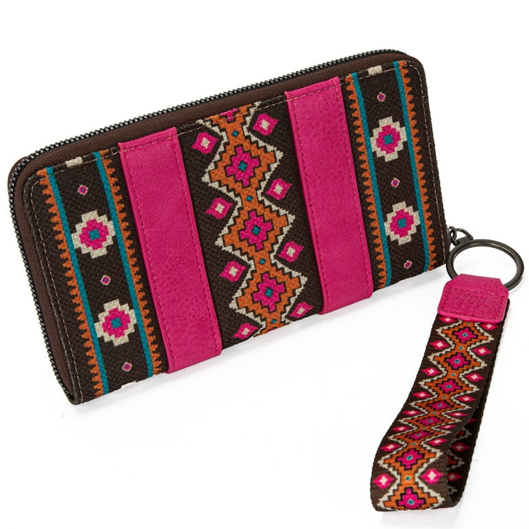 Wrangler Wristlet Western Wallet Boho Aztec Credit Card Holder for