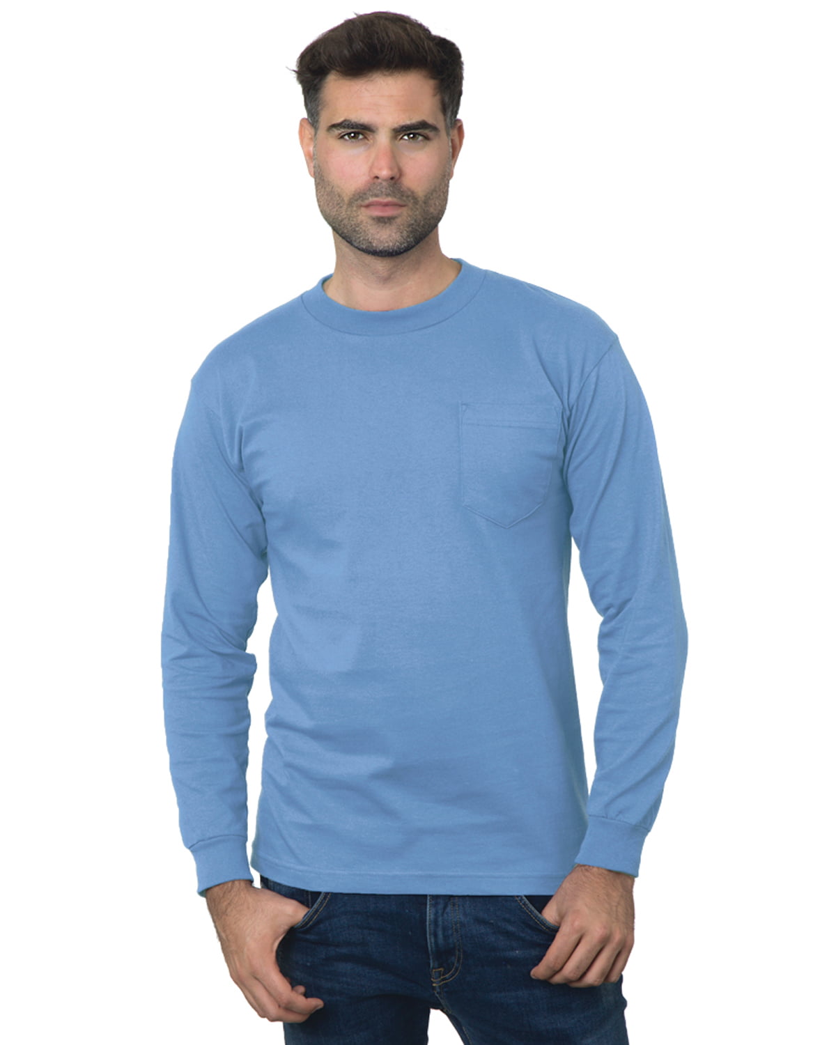 Bayside Apparel Unisex Fine Jersey Long Sleeve Crewneck T-Shirt 2XL Navy