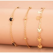 1Pcs Alloy Butterfly Charm Anklets Sets for Women Butterfly Ankle Bracelets Light Gold Anklets for Women Birthday Festival Elegant Gifts DIY Personalized Jewelry 1Pcs/style