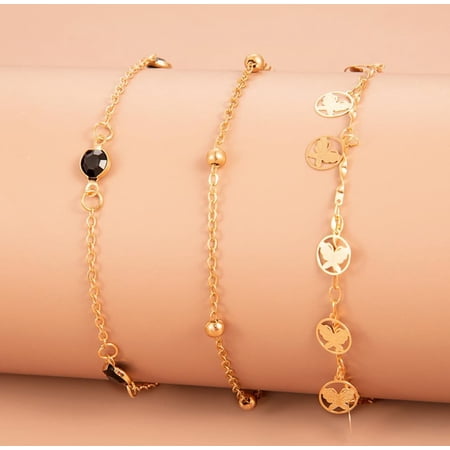 1Pcs Alloy Butterfly Charm Anklets Sets for Women Butterfly Ankle Bracelets Light Gold Anklets for Women Birthday Festival Elegant Gifts DIY Personalized Jewelry 1Pcs/style