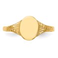 thumbnail image 4 of Bague Chevalière Ovale Enfant en Or Jaune 14K, 4 of 5