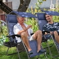 thumbnail image 3 of Ktaxon 2PCS Folding Zero Gravity Reclining Lounge Chairs with Head Canopy Outdoor Beach Patio Yard Blue, 3 of 7