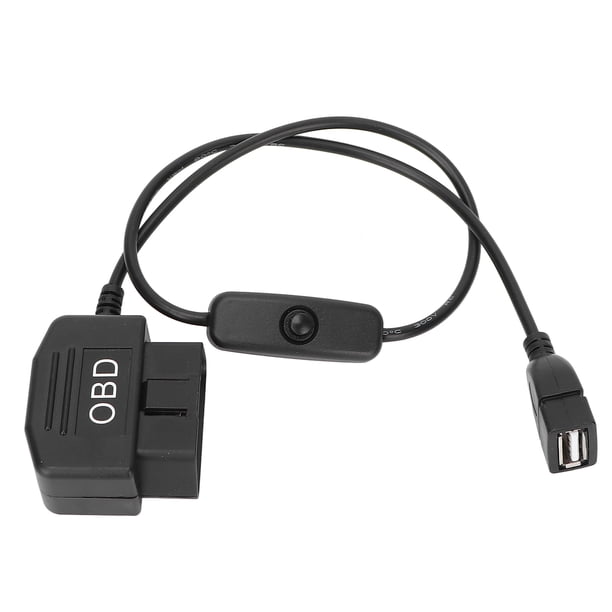 Cable adaptador OBD, conector OBD2 macho de 16 pines, cable de alimentación OBD, cargador OBD True Excellence