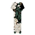 thumbnail image 4 of SMihono Robe Maxi Bohème d'Été pour Femmes Grande Taille Robe Maxi pour Femmes Plage Vacances Décontractée Ample Longue Robe Manches Courtes Robes d'Été avec Fente Robe Évasée de Plage, 4 of 5
