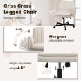 thumbnail image 6 of Waleaf Criss Cross Chair with Wheels & Armrests, Criss Cross Office Swivel Chair, PU Leather Vanity Chair with Back, Beige Comfortable Adjustable Vanity Desk Chairs for Home Office and Bedroom, 6 of 7