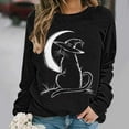 thumbnail image 6 of Censtreet Women's Halloween Figure Graphic Print Sweatshirt Round Neck Long Sleeve Contrast Color Graffiti Pullovers, 6 of 6