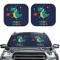thumbnail image 6 of Lsque Dinosau Space Explorer 2 PCS Windshield Sun Shade | CarFoldable Window Covers | Car Accessories Reflect UV for Universal Cars SUV Truck | Large, 6 of 7
