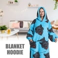 thumbnail image 2 of Blanket Hoodie 55 Inch Extra Long Oversized Soft Wearable Blanket with Sleeves and Large Front Pocket Winter Warm Sweatshirt Blanket Comfortable Blanket for Adult, 2 of 9