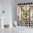 thumbnail image 2 of Happy Easter Shower Curtain, Spring Easter Bunny Shower Curtains for Bathroom, Spring Easter Farmhouse Holiday Bathroom Home Decor, Waterproof Fabric with Hooks 72X72 Inch, 2 of 4